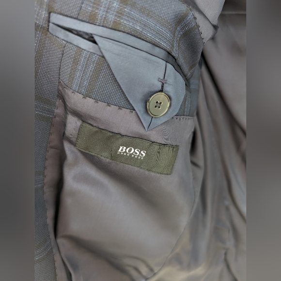 Hugo Boss Jacket, Blue Check, Size 36R - Picture 2 of 4